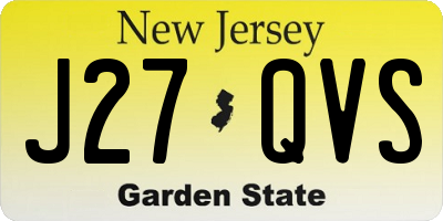 NJ license plate J27QVS