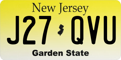 NJ license plate J27QVU