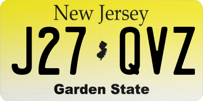 NJ license plate J27QVZ
