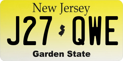 NJ license plate J27QWE