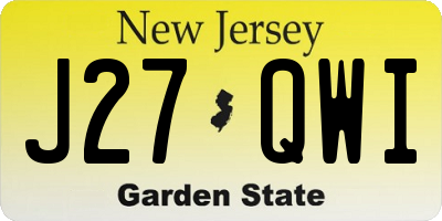 NJ license plate J27QWI