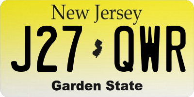 NJ license plate J27QWR