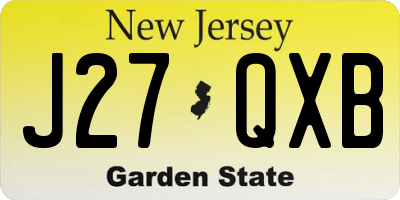 NJ license plate J27QXB