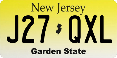 NJ license plate J27QXL