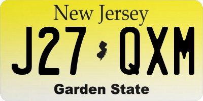 NJ license plate J27QXM