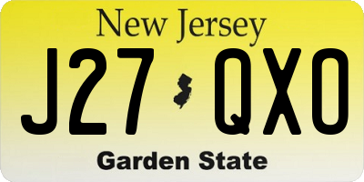 NJ license plate J27QXO