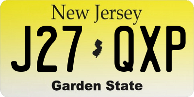NJ license plate J27QXP