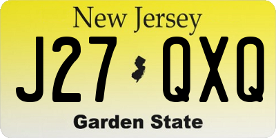 NJ license plate J27QXQ