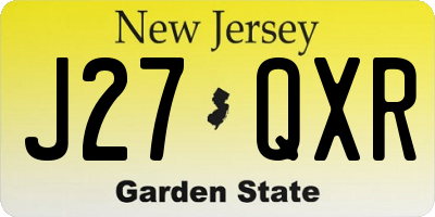 NJ license plate J27QXR
