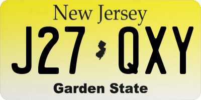 NJ license plate J27QXY