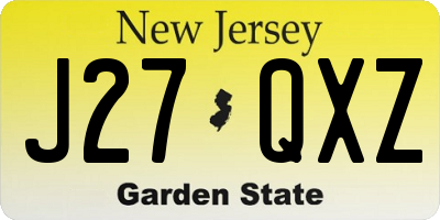 NJ license plate J27QXZ
