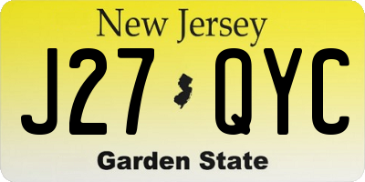 NJ license plate J27QYC