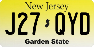 NJ license plate J27QYD