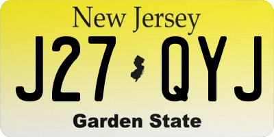 NJ license plate J27QYJ