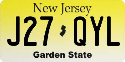 NJ license plate J27QYL