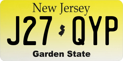 NJ license plate J27QYP