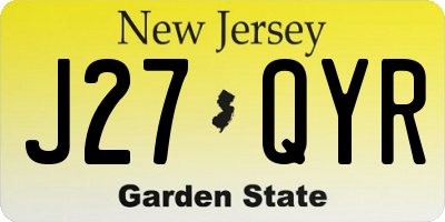 NJ license plate J27QYR