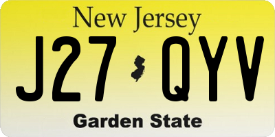 NJ license plate J27QYV