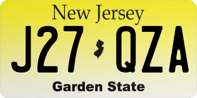 NJ license plate J27QZA