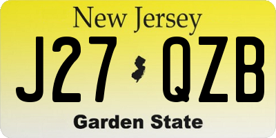 NJ license plate J27QZB