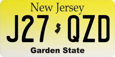 NJ license plate J27QZD