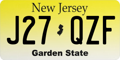 NJ license plate J27QZF