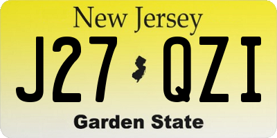 NJ license plate J27QZI