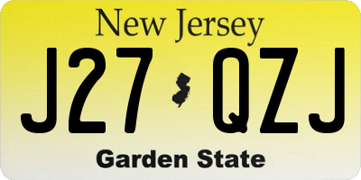 NJ license plate J27QZJ