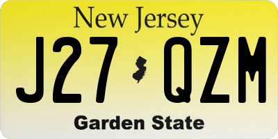 NJ license plate J27QZM
