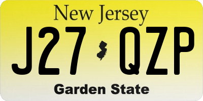 NJ license plate J27QZP