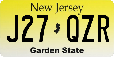 NJ license plate J27QZR
