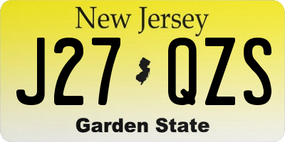 NJ license plate J27QZS