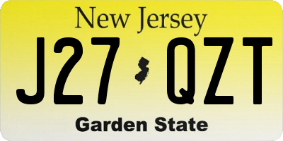 NJ license plate J27QZT