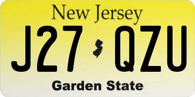 NJ license plate J27QZU