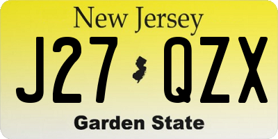 NJ license plate J27QZX
