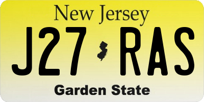 NJ license plate J27RAS
