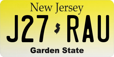 NJ license plate J27RAU