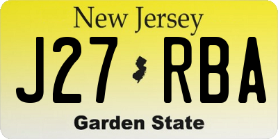 NJ license plate J27RBA