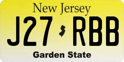 NJ license plate J27RBB