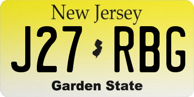 NJ license plate J27RBG