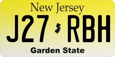 NJ license plate J27RBH