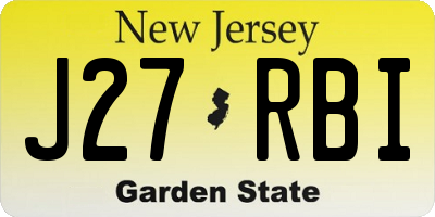 NJ license plate J27RBI