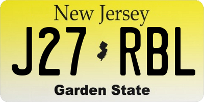 NJ license plate J27RBL