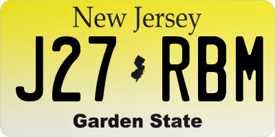 NJ license plate J27RBM