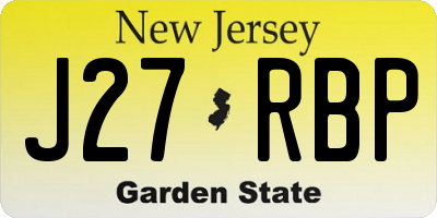 NJ license plate J27RBP