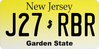 NJ license plate J27RBR