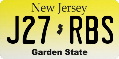 NJ license plate J27RBS