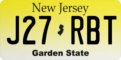 NJ license plate J27RBT