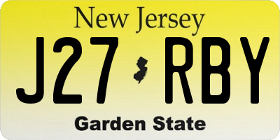 NJ license plate J27RBY