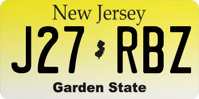 NJ license plate J27RBZ